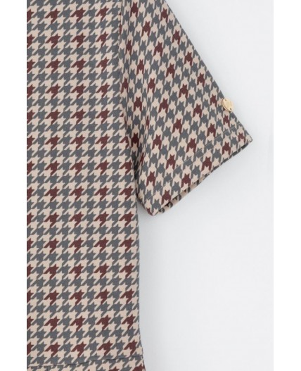 ЕВТ 5053/тем.бежевый,гусиная лапка платье