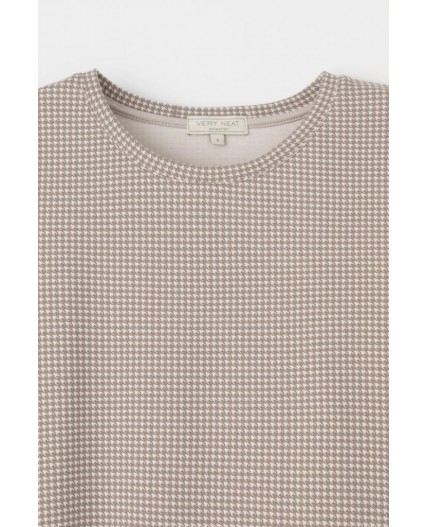 ЕВТ 5044/светлый беж,гусиная лапка платье