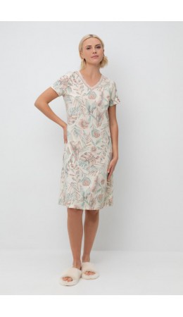 Е 10054/айвори,акварельные тропики сорочка ночная