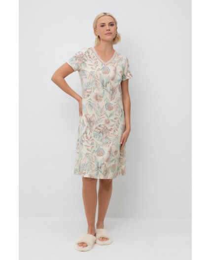 Е 10054/айвори,акварельные тропики сорочка ночная