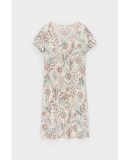 Е 10054/айвори,акварельные тропики сорочка ночная