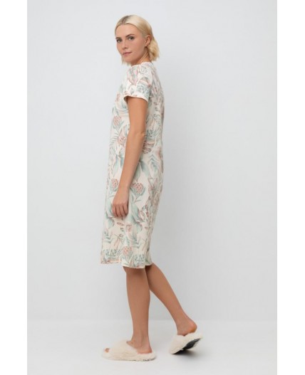 Е 10054/айвори,акварельные тропики сорочка ночная