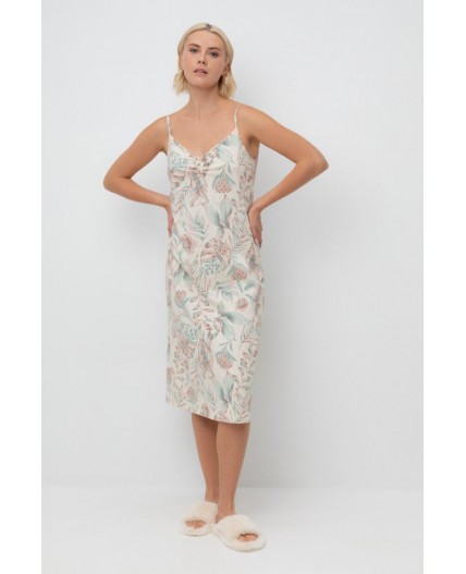 Е 10008/айвори,акварельные тропики сорочка ночная