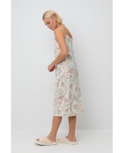 Е 10008/айвори,акварельные тропики сорочка ночная