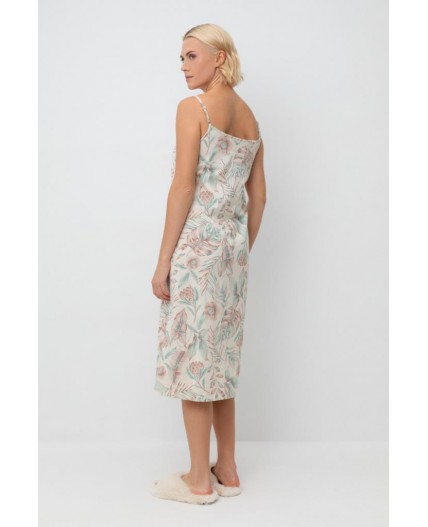 Е 10008/айвори,акварельные тропики сорочка ночная