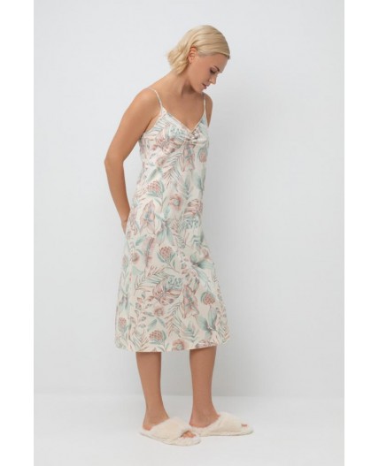 Е 10008/айвори,акварельные тропики сорочка ночная