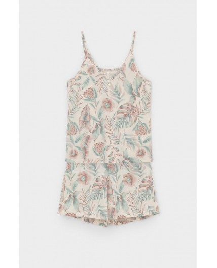 Е 20052/айвори,акварельные тропики пижама