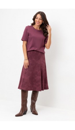 ЕВТ 7024/сливовое вино,эффект замши юбка