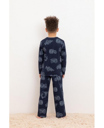 К 1635/морской синий,дорожная техника пижама