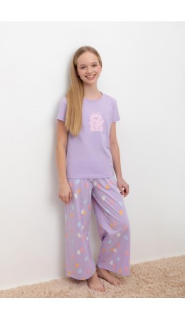 КБ 2827/пастельно-лиловый,мишки пижама
