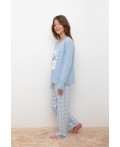 КБ 2830/небесно-голубой,клетка пижама