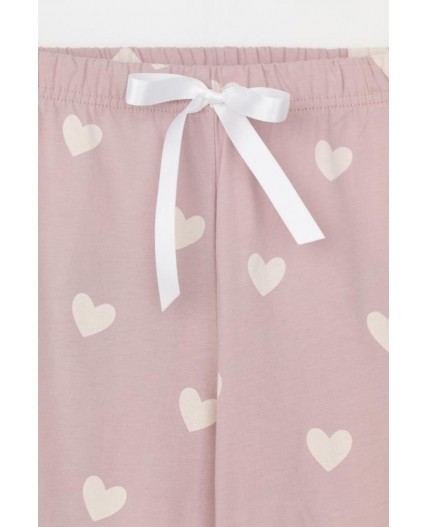 КБ 2830/розово-сиреневый,сердечки пижама