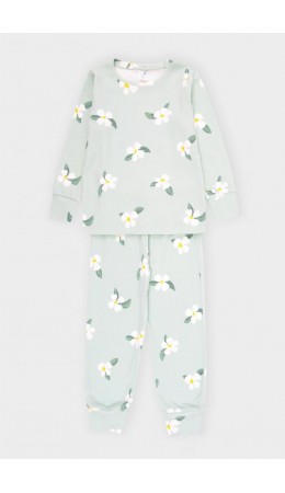 КП 1552/дымчатый нефрит,нежные цветы пижама
