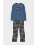 КБ 2832/синяя волна,текстильная клетка пижама