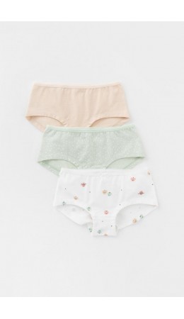 К 1964-3уп/зеленая лилия,бежевый,сахар,яблочки трусы