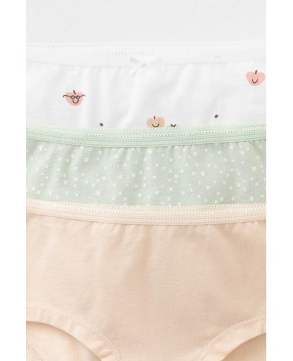 К 1964-3уп/зеленая лилия,бежевый,сахар,яблочки трусы