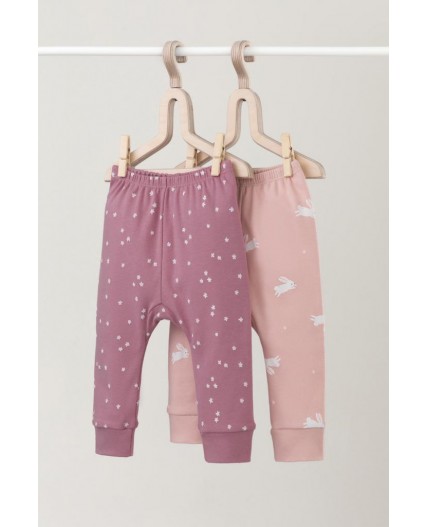 К 4718-2уп/цветочные снежинки,зайчики брюки