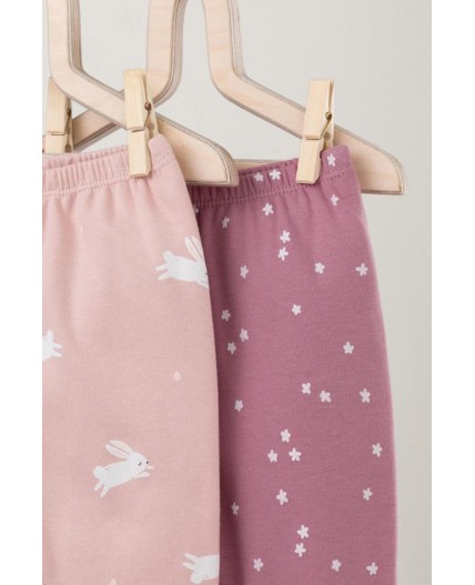 К 4718-2уп/цветочные снежинки,зайчики брюки