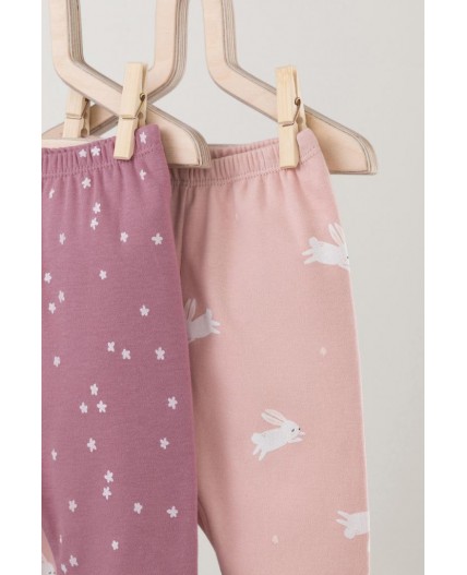 К 4718-2уп/цветочные снежинки,зайчики брюки