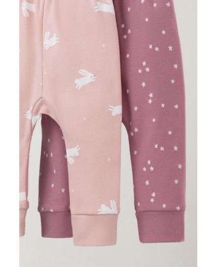 К 4718-2уп/цветочные снежинки,зайчики брюки