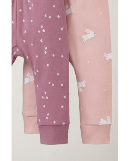 К 4718-2уп/цветочные снежинки,зайчики брюки