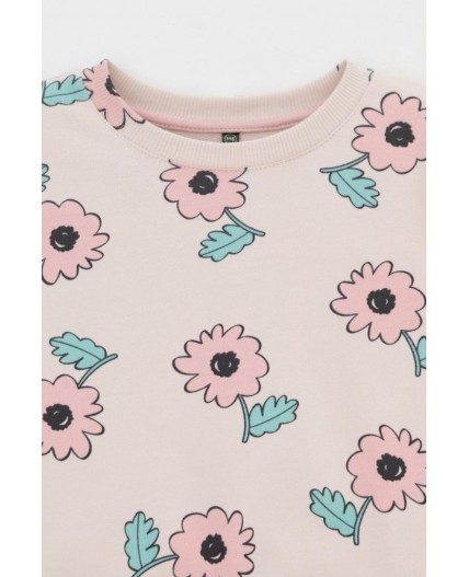 КР 302710-1/бежевый,нежный цветок к549 джемпер (свитшот)