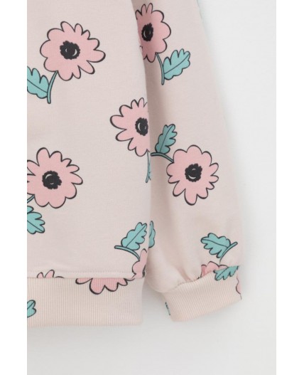 КР 302710-1/бежевый,нежный цветок к549 джемпер (свитшот)