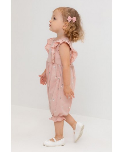 КР 6408/дымчатая роза,милые цветочки к543 полукомбинезон (песочник)