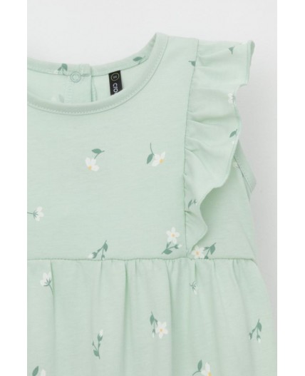 КР 6408/пастельно-зеленый,милые цветочки к543 полукомбинезон (песочник)