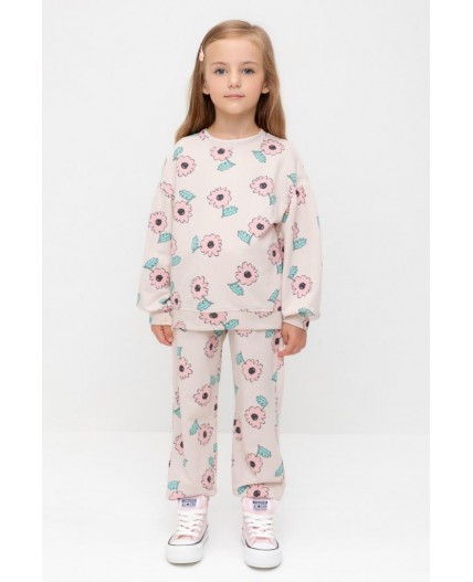 КР 400800/бежевый,нежный цветок к549 брюки