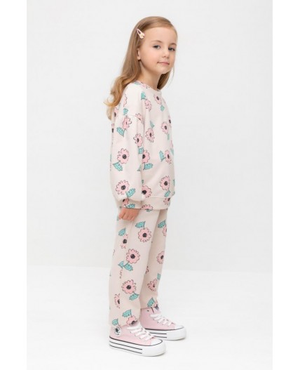 КР 400800/бежевый,нежный цветок к549 брюки