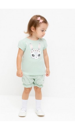 КР 400683/пастельно-зеленый,милые цветочки к543 шорты