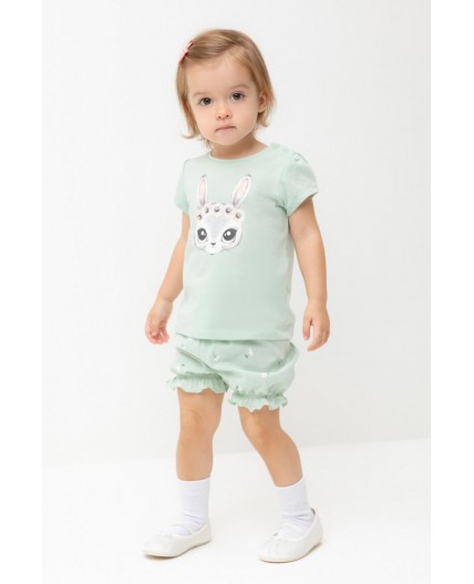 КР 400683/пастельно-зеленый,милые цветочки к543 шорты