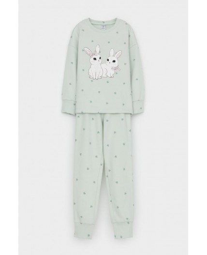 К 1581/зеленая пастель,мини клевер пижама