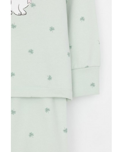 К 1581/зеленая пастель,мини клевер пижама