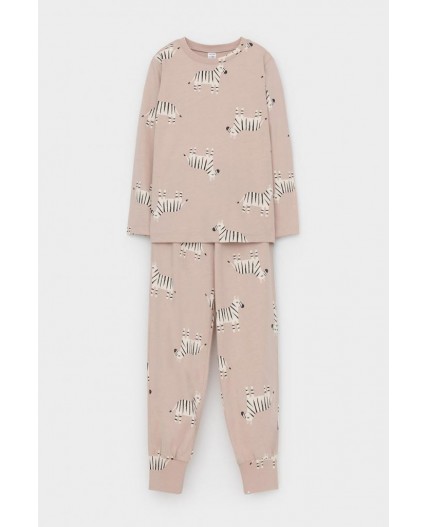 К 1561/бежевый,большие зебры пижама