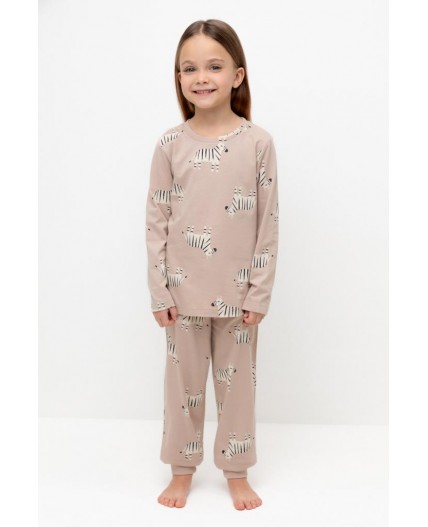 К 1561/бежевый,большие зебры пижама