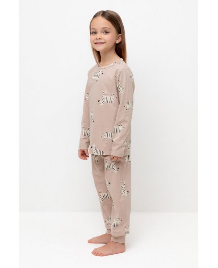 К 1561/бежевый,большие зебры пижама
