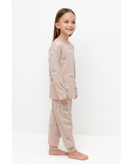 К 1561/бежевый,большие зебры пижама