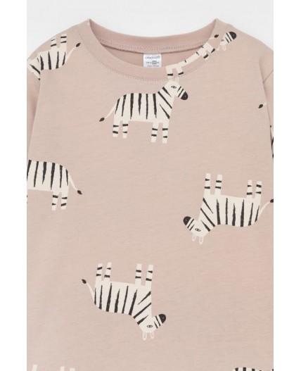 К 1561/бежевый,большие зебры пижама