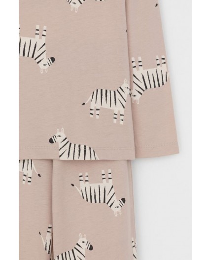 К 1561/бежевый,большие зебры пижама