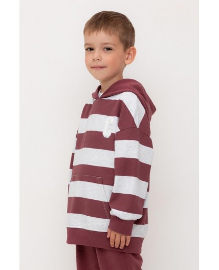 КР 302693-1/красно-коричневый,полоска к536 джемпер (худи)