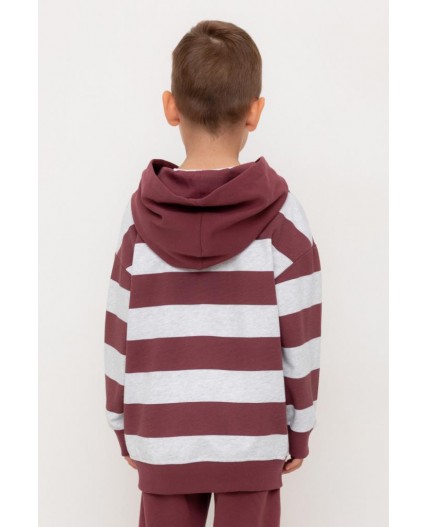 КР 302693-1/красно-коричневый,полоска к536 джемпер (худи)