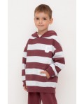 КР 302693-1/красно-коричневый,полоска к536 джемпер (худи)