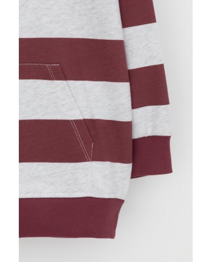 КР 302693-1/красно-коричневый,полоска к536 джемпер (худи)