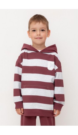 КР 302693/красно-коричневый,полоска к536 джемпер (худи)
