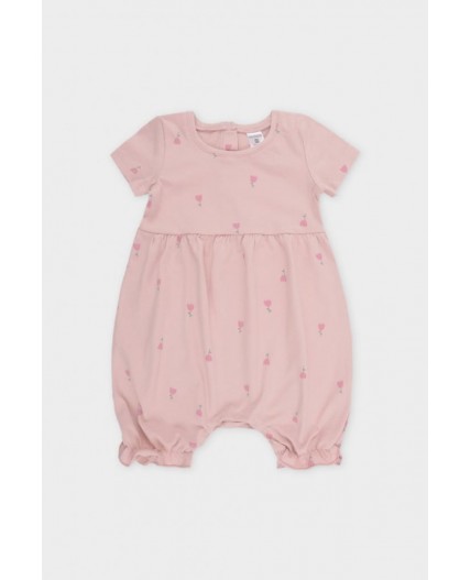 К 6495/дымчатая роза,цветочная поляна полукомбинезон (песочник)