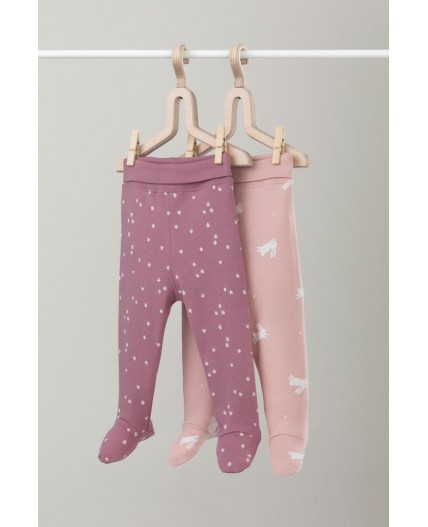 К 400220-2уп/цветочные снежинки,зайчики набор ползунки