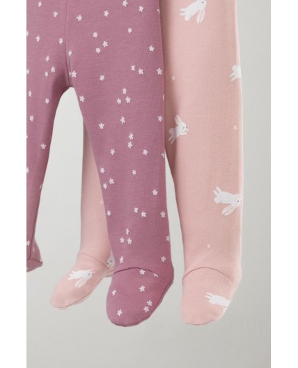 К 400220-2уп/цветочные снежинки,зайчики набор ползунки