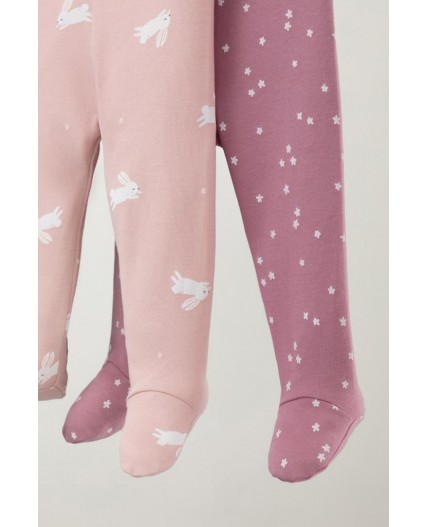 К 400220-2уп/цветочные снежинки,зайчики набор ползунки